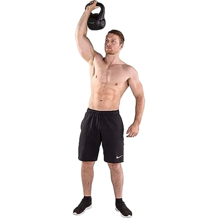 Tunturi Kugelhantel, Kettlebell, PVC mit Sand gefüllt, 8 kg – Bild 4