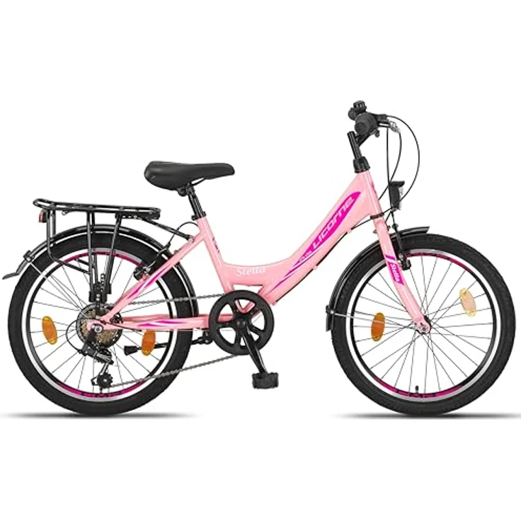 Licorne Bike Stella Premium City Bike 20 Zoll 6 Gang Fahrrad für Mädchen Herren und Damen 21 Gang Holland Citybike (Rosa 20 Zoll) – Bild 4