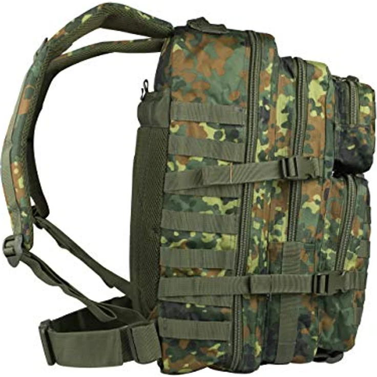 Mil-Tec US Assault Pack Backpack L, 36L, Flecktarn, wasserabweisend, ergonomisches Tragesystem, MOLLE-Kompatibel – Bild 4