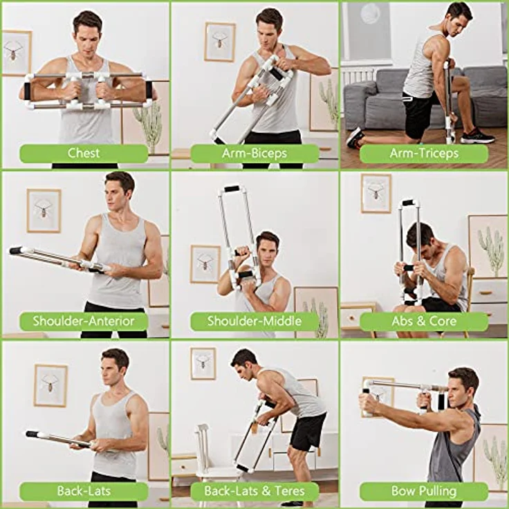 GOFITNESS Push Down Bar Brusttrainer Fitnessgerät für Zuhause - Krafttraining Sportgerät für Brustmuskeln, Arme, Schultern, Bauch, Rücken - Home Gym Equipment Brust Trainingsgerät für Zuhause – Bild 3