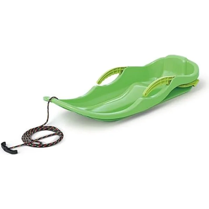 Prosperplast Schlitten Race S, ergonomischer Schneebob mit Zugseil und Bremsen, grün – Bild 2