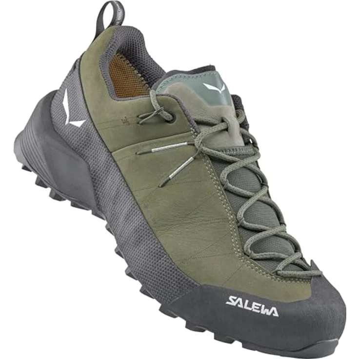Salewa Wildfire Leather 2 GTX, Laufschuhe aus 1,6 mm Nubukleder, wasserdicht mit C.F.F. Fußbett und Climbing Lacing, schwarz – Bild 3