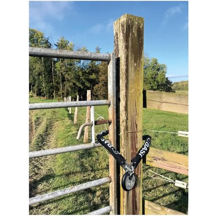 Basi Stahlkette ZR 318, 1100 mm lange Sicherheitskette mit 10 mm starken Kettengliedern und schwarzer Nylonummantelung – Bild 3