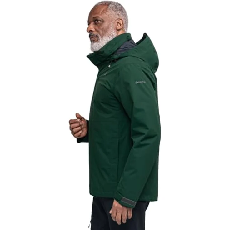SCHÖFFEL Jacket Gmund M, wasser- und winddichte Skijacke aus VENTURI Ripstop Material, atmungsaktiv, dunkelgrün, Größe 56 – Bild 3