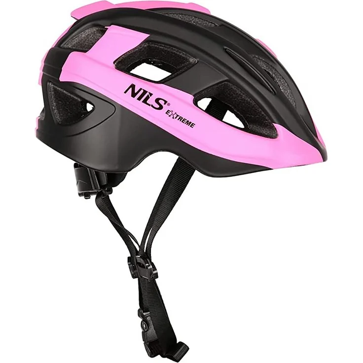 Nils Extreme MTV35J, Fahrradhelm in rosa, In-Mold-Technologie, Größenverstellsystem, Sicherheitshelm für Radfahren und Skating, M 53-55 cm