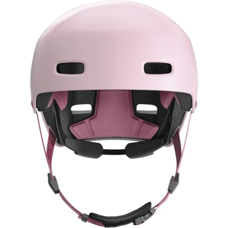 ABUS Fahrradhelm XOXO, Cityhelm im Skater-Look für Skateboard, Fahrrad und Scooter, optimiertes Kinnpolster, Größe S, Rosa – Bild 2