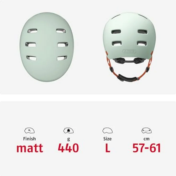 ABUS Fahrradhelm XOXO - Cityhelm im Skater-Look - Grün – Bild 5