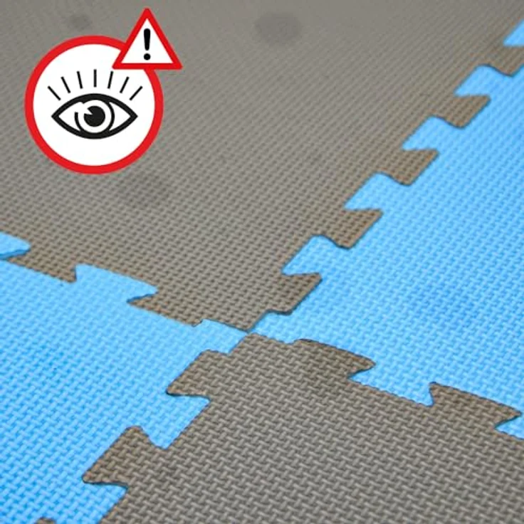 EYEPOWER Trainingsmatte 2cm Extra-Dick, 4 große EVA Puzzlematten 50x50 cm, schalldämmend und rutschfest, vielseitig einsetzbar als Turnmatte und Bodenschutzmatte, 100x100 cm – Bild 5