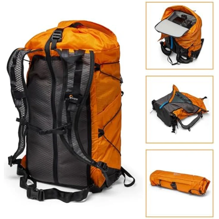 Lowepro RunAbout Rucksack 18L II, Ultraleichter Fotorucksack, Trekkingrucksack, Orange – Bild 3