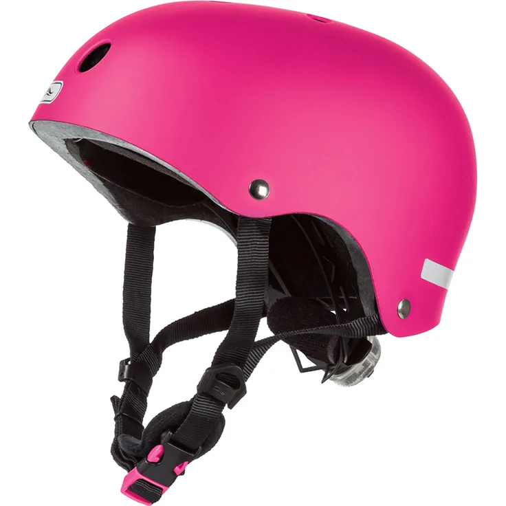 CRIVIT® Inliner Kinderhelm pink L/XL, Sicherheitshelm mit LED-Rücklicht und Ventilationssystem
