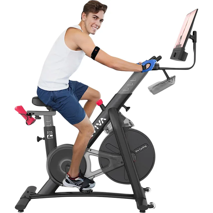 AsVIVA S11S Indoor Cycle & Speedbike, Fitnessbike mit 21,5 Zoll Full-HD Display, 100 Widerstandsstufen, Ergometerfunktion und 360 Grad Lautsprechern