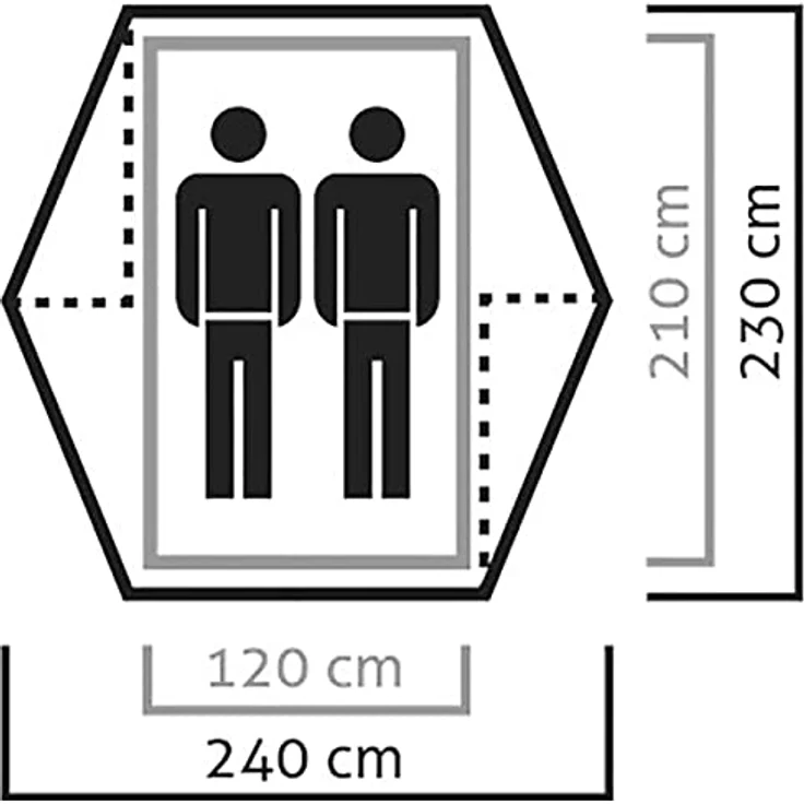 Salewa Denali II, Kuppelzelt für 2 Personen, 2.40 kg, doppelwandig, 3 Jahreszeiten, stabil und leicht, inkl. 2 Apsiden und optimiertes Belüftungssystem – Bild 2