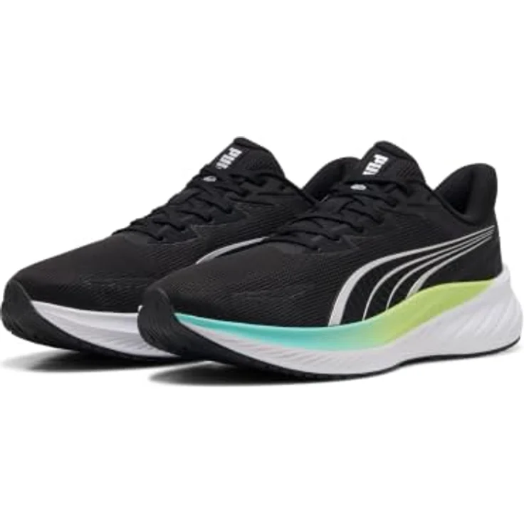PUMA Pounce Lite 2 Herren Laufschuh, ultraleichter Komfort mit PROTREAD Sohle, Black-Intense Mint-Sunny Lime, Schuhgröße: 44 EU – Bild 2