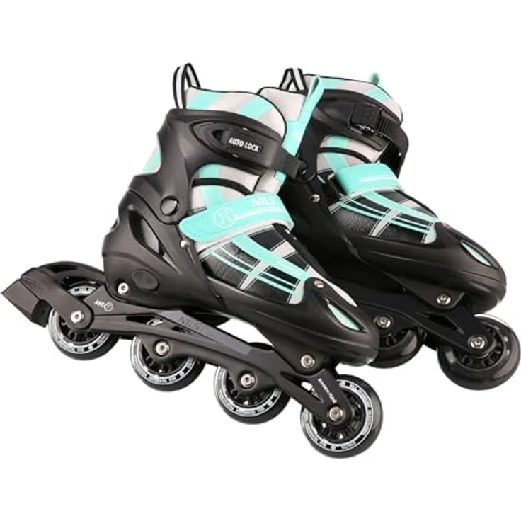 Nils Extreme 2-In-1 Inliner Eishockey Chaska, Blau-Grün, Größe S (31-34), Schnalleverschluss – Bild 4