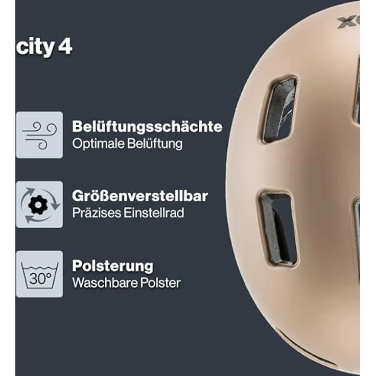 Uvex Sports City 4, Cityhelm für E-Bike-Fahren, 55-58 cm, schwarz mit Belüftung und Sicherheitslichtern – Bild 2