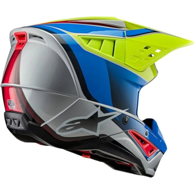 Alpinestars S-M5 Sail 2024, Motocross Helm mit aufprallresistenter Außenschale, belüftet, gelb/blau, M (57/58) – Bild 6