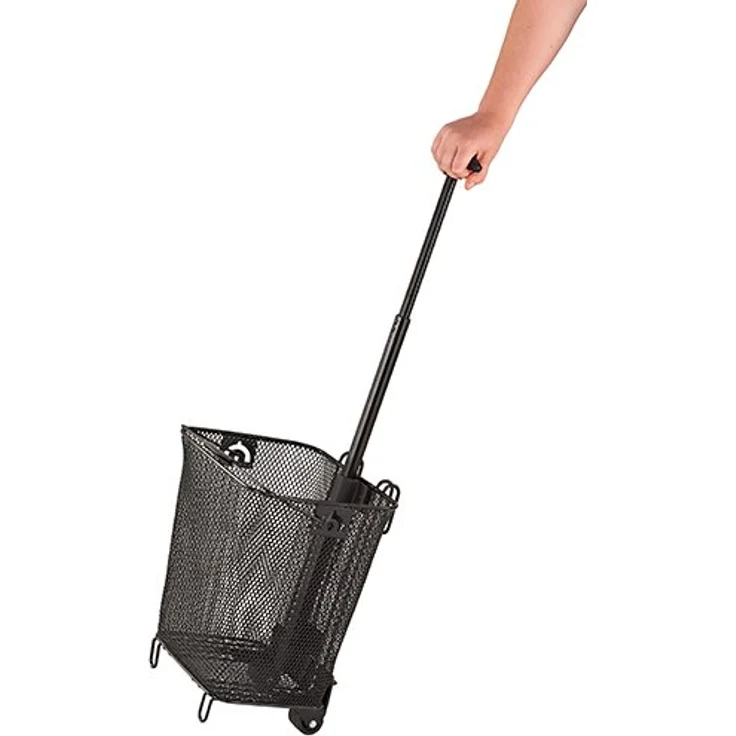 Prophete Fahrradkorb mit Rollen und ausfahrbarem Griff für Gepäckträgermontage, schwarz – Bild 8