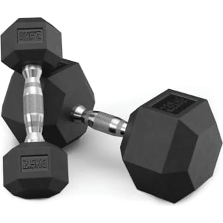 Atletica Hexagon PVC Kurzhanteln Set ∣ Robuste Oberfläche ∣ Dickere Schutzummantelung ∣ Geruchsarm ∣ Ergonomisch geformter Griff ∣ Verschweißte Stahlgriffe, Schwarz – Bild 1