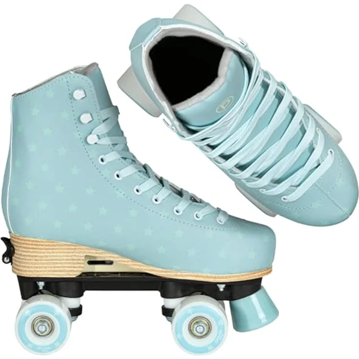 Powerslide Playlife Blue Sky, größenverstellbare Rollschuhe für Mädchen, Polyurethan-Rollen (54 mm), Blau – Bild 7