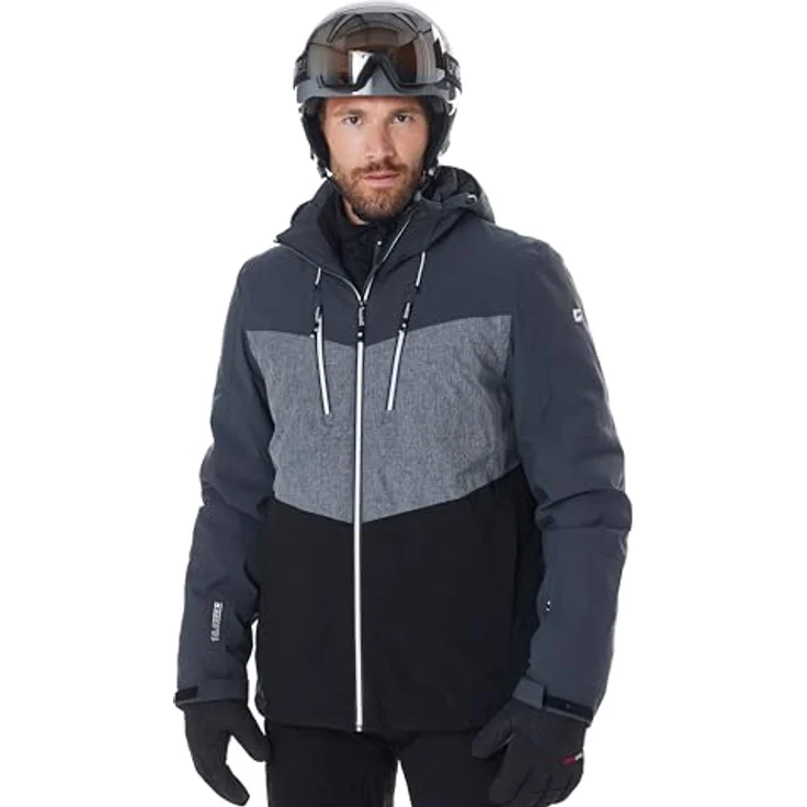 Killtec KSW 45, Skijacke mit 10.000 mm Wassersäule, atmungsaktiv, Colourblock-Design, grau, 3XL – Bild 1