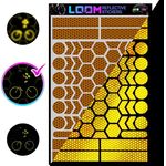 LOOM Fahrrad Reflektoren Aufkleber Set, 67 Stück in Prismatic Gelb, Wasserdicht, German Oralite Qualität für Helm, Auto und Anhänger