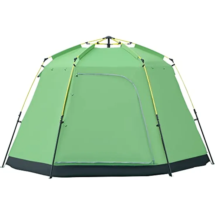 Outsunny Camping Zelt 6 Personen Kuppelzelt, wasserdicht mit schnellem Auf- und Abbau, grün, 320 x 320 x 180 cm