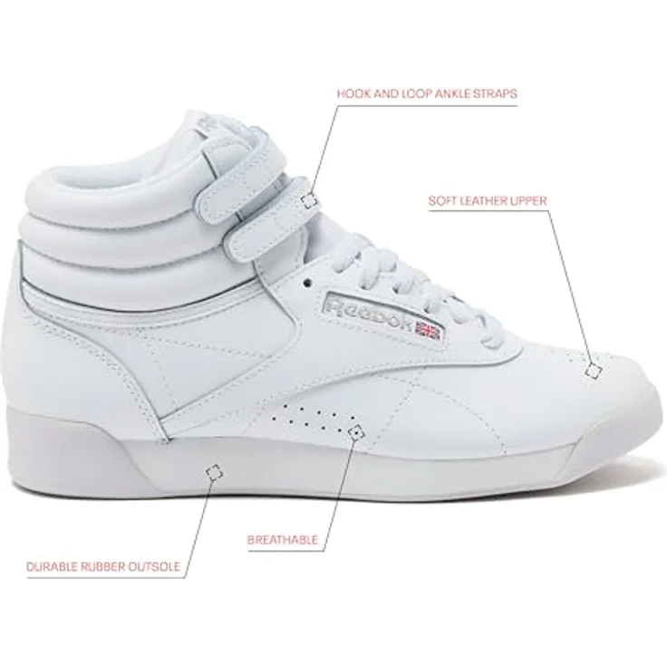Reebok Free Style Hi Classic, Leder Sneaker mit EVA-Zwischensohle, knöchelhoch, weiß – 4 Großbritannien - 37 EU - 6,5 US – Bild 4