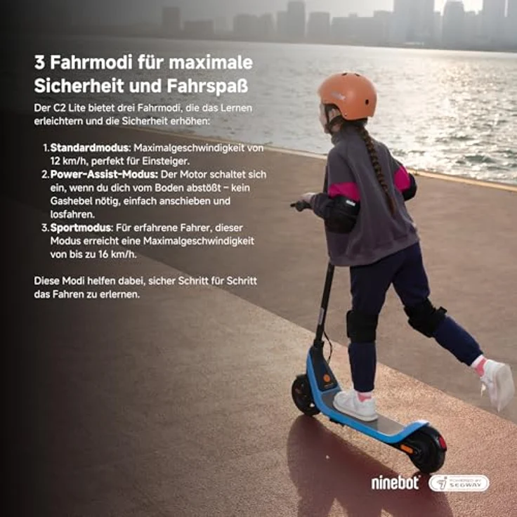 Ninebot by Segway E-Scooter KickScooter C2 Lite, 16 km/h, für Kinder, blau – Bild 3