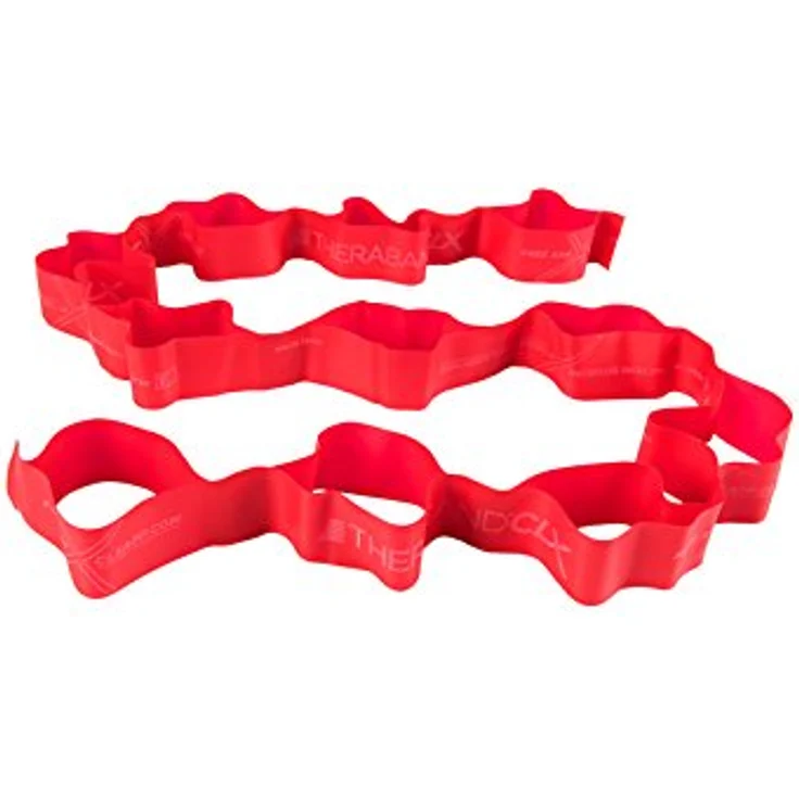 TheraBand CLX Latex-Free Resistance Band, 110 Loops für Pilates, 22 Meter, rot, mittel, mit integrierter Übungsbibliothek – Bild 2