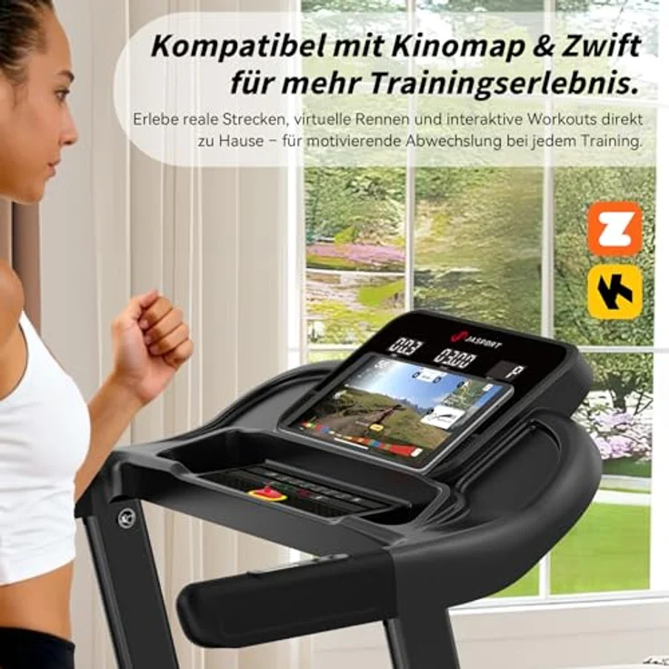 JASPORT L4 Elektrisches Laufband klappbar, 3.0 PS DC-Motor, bis 14 km/h, 3-stufige Steigung, 1100×430 mm Lauffläche, LED-Display, Bluetooth, 100 kg Belastbarkeit – Bild 5