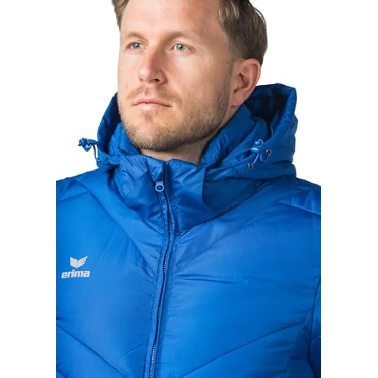 Erima CMPT Puffer Jacke Herren, leichte Steppjacke mit abnehmbarer Kapuze und elastischem Einfassband, blau, Gr 3XL – Bild 6