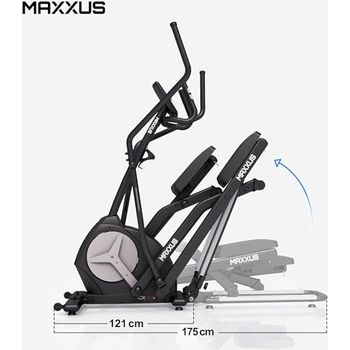 Vélo Elliptique MAXXUS CX 4.3f - Pliable, Volant 24 Kg, écran LCD, Longueur De Foulée 51 Cm, Capacité 130 Kg, Compact Pour Appartement