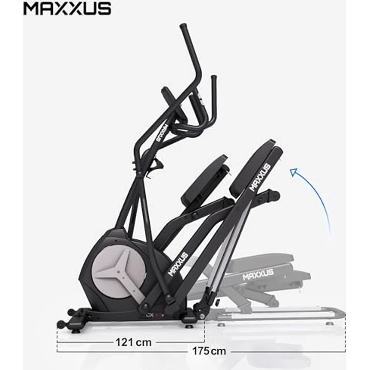 MAXXUS Crosstrainer CX 4.3f - Klappbar, Für Zuhause, mit Magnetbremssystem, LCD Display, Pulsmesser, 24 kg Schwungmasse, 16 Widerstandsstufen, 12 Programme - Ellipsentrainer, Elliptischer Heimtrainer – Bild 3