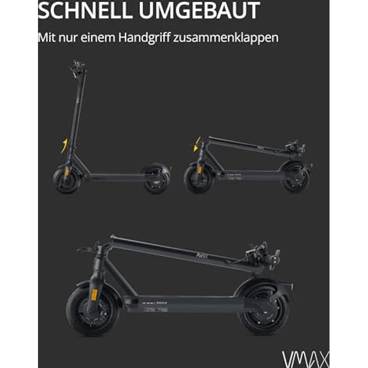 VMAX E-Scooter VMAX VX2 Extreme ST, 500W, 20 km/h, klappbar, mit Blinkern und Straßenzulassung, schwarz – Bild 6