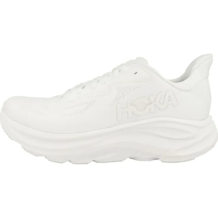 Hoka Clifton 10, Damen Laufschuhe mit optimaler Dämpfung und atmungsaktivem Obermaterial, Weiss