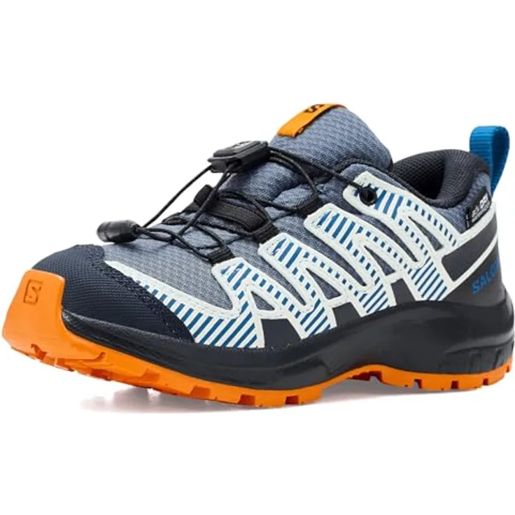 Salomon XA PRO V8 WP J, wasserdichter Unisex-Outdoorschuh mit Schnellverschluss und strapazierfähigem Obermaterial