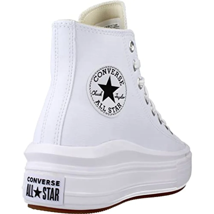 Converse Chuck Taylor All Star Move Platform Leather, Damen Ledersneaker in Weiß, Größe 6,5 UK (39,5 EU / 8,5 US), rutschfeste Gummi-Sohle – Bild 3