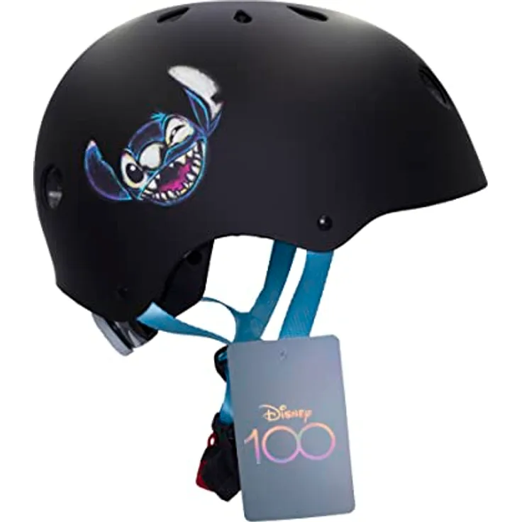 Seven Helme Stitch D100, Disney/Marvel Kinderfahrradhelm mit 13 Belüftungsöffnungen, Kopfumfang 52-56 cm, Sonderedition zum 100. Geburtstag von Disney