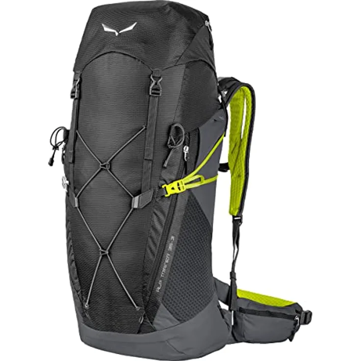 Salewa Alp Trainer 35+3L, Technischer Wanderrucksack mit Twin Compression System und Regenhülle, Schwarz