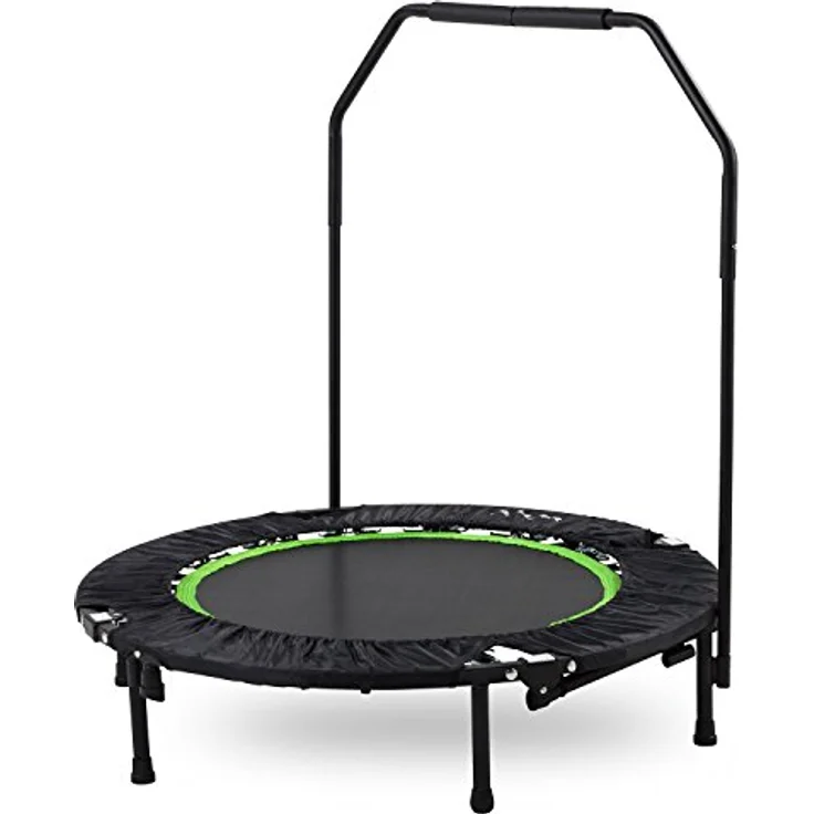 Tunturi Erwachsene klappbares Fitness Trampolin Ø 104cm mit Stange und Randabdeckung/Jumping Fitness Trampolin/Rebounder – Bild 1