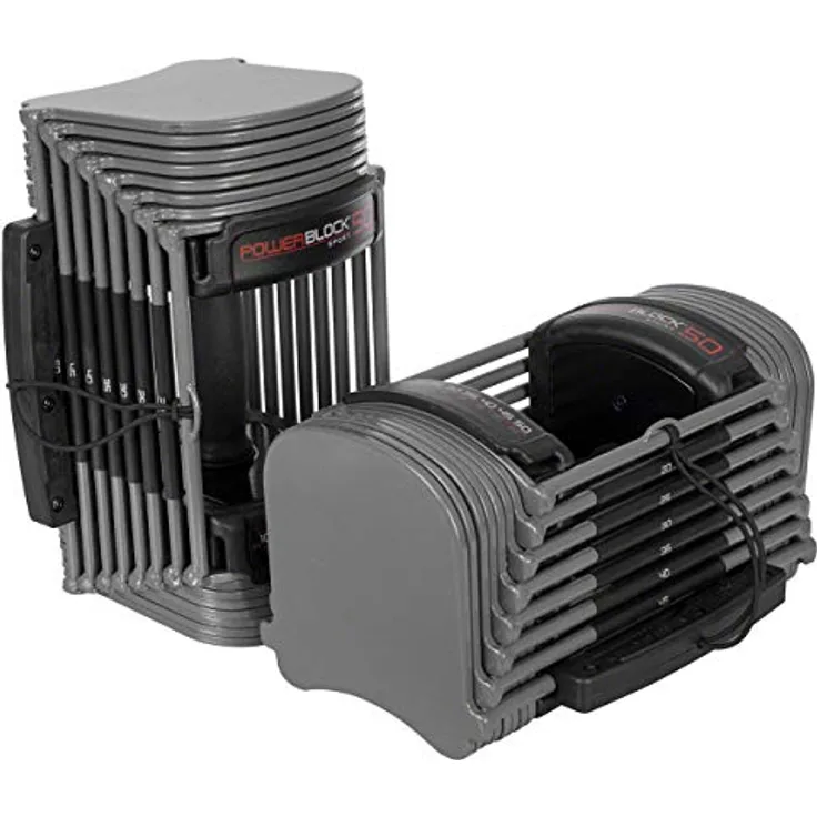 Sport-Tec Power Block Hantel 50, 4,5-23 kg, Paar - Platzsparendes Hantelset für das Homegym, schwarz - Preisvergleich