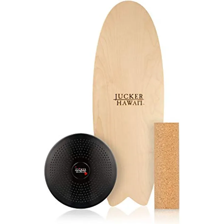 JUCKER HAWAII Balance Board Homerider Local Wave - Indoor Surf und Trick Balanceboard für Kinder Erwachsene & Profis - Balanceboard Set mit Korkrolle und Balance Kissen