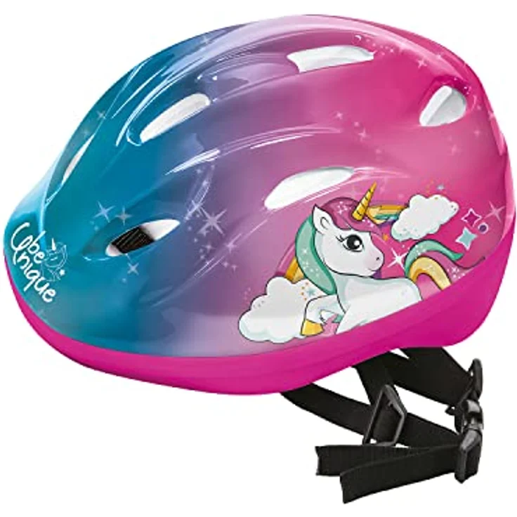 Mondo Kinderfahrradhelm Mondo Toys 28507, Unicorn Design, Rosablu, Größe S (52-56 cm), sicher und bequem für 3-8 Jahre – Bild 2