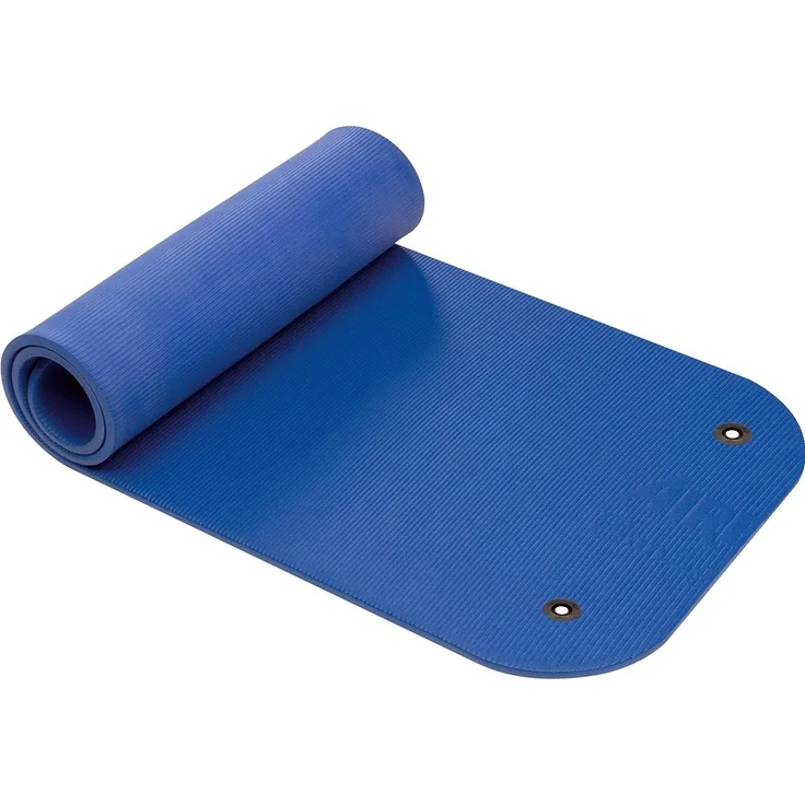 Airex Coronella Yoga Mat, 15 mm dick, blau, mit Ösen, pflegeleicht und bakterienresistent
