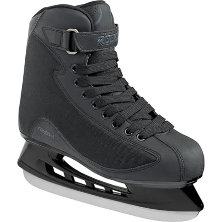Roces RSK 2 Herren Schlittschuh, anatomische Polsterung, schnürung, hockeyschiene aus Karbonstahl, Schwarz, 43 EU – Bild 1