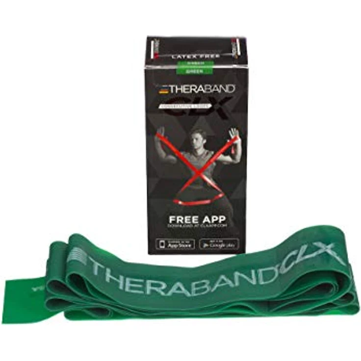 THERABAND Original Fitnessband CLX, Resistance Band zur Kraftsteigerung und Gewichtsreduzierung, 2,50 m, schwer, grün – Bild 3