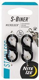 Nite Ize Karabiner S-Biner MicroLock 2 Stk, schwarz