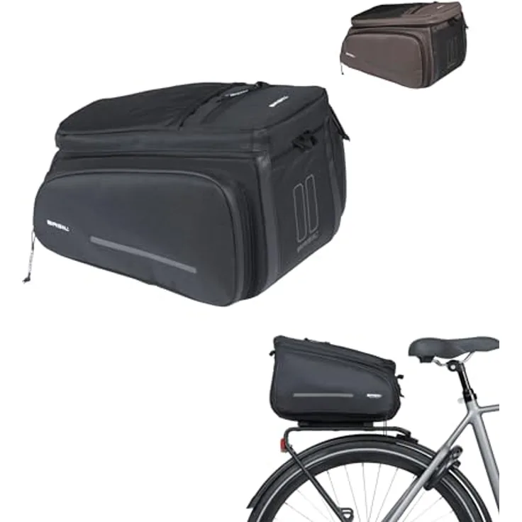 Basil Gepäckträgertasche Move MIK, wasserabweisend, erweiterbar, 10-26 Liter, schwarz