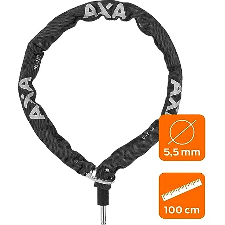 AXA RLC 100 Fahrradschloss, Sicherheitsstufe 15, 10 mm dicke Bolzen, 100 cm Länge, Schwarz, Unisex – Bild 2