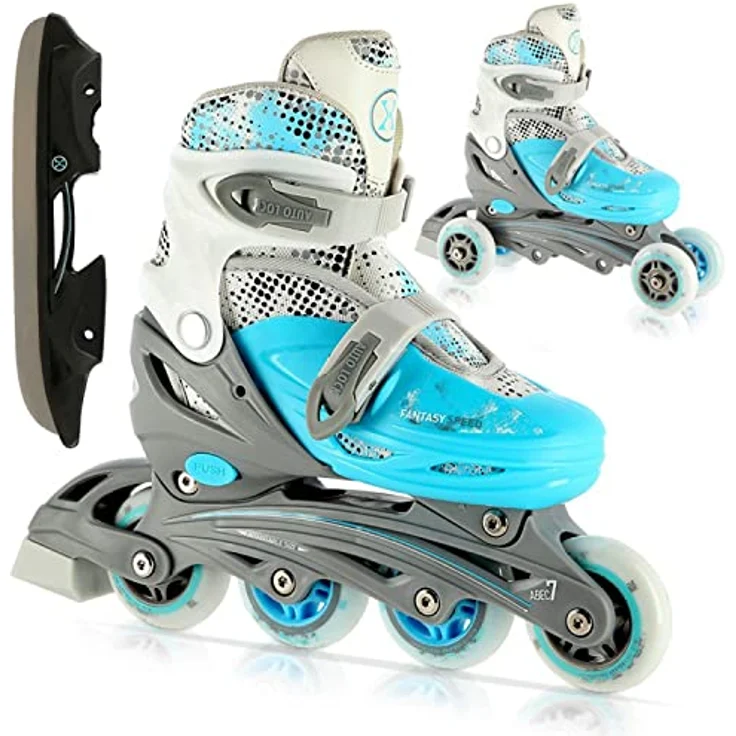 Nils Extreme NH18331, Inline Skates für Erwachsene mit anpassbarer Schuhgröße, Edelstahlklingen und ABEC7 Lagern, Schwarz – Bild 1